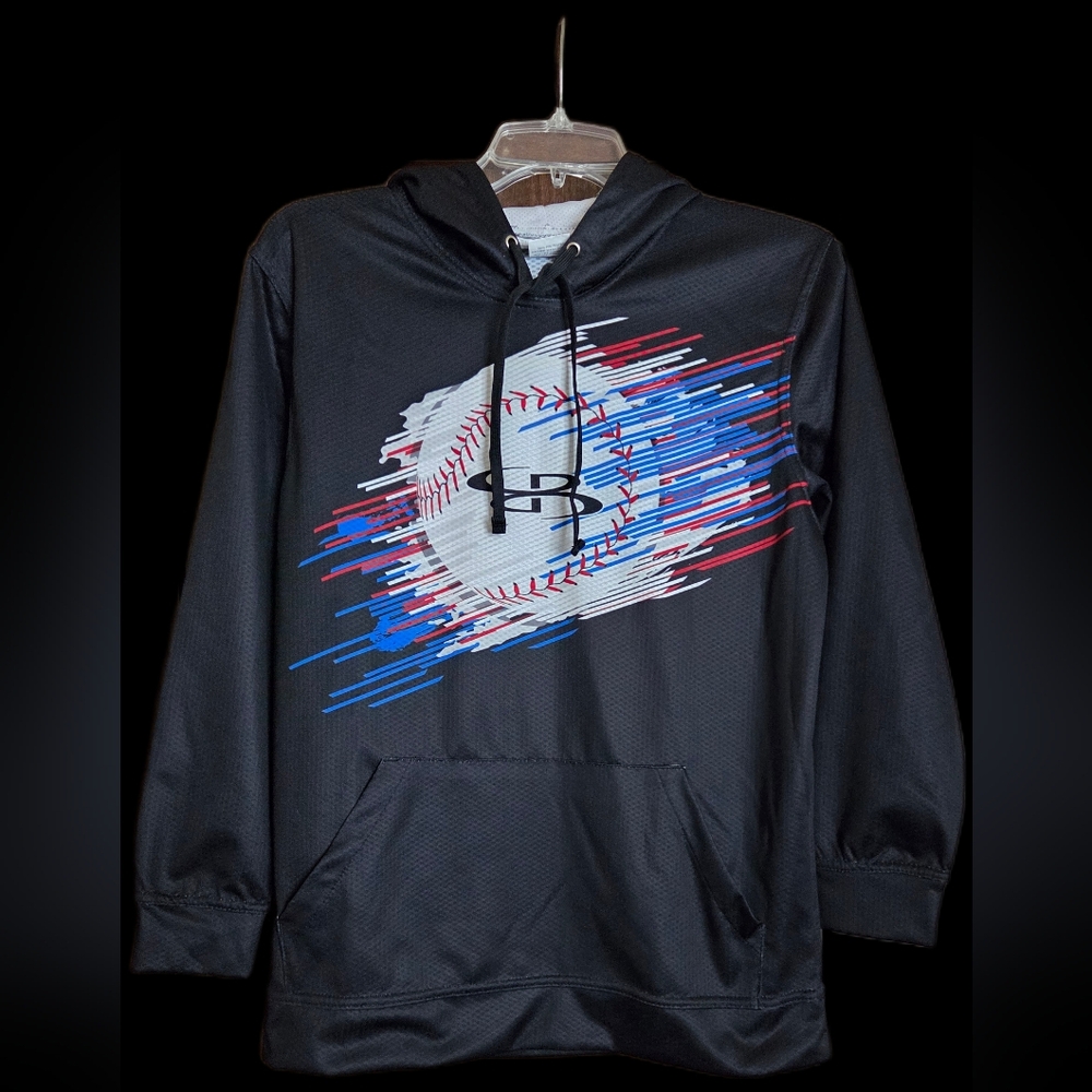 Boombah Youth Black Graphic Baseball Hoodie